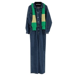 Denim agent jumpsuit, high-end fashion overalls, thin wide-leg long pants, spring, autumn and winter women's denim jumpsuit jean coverall SKWK093 Denim agent jumpsuit, high-end fashion overalls, thin wide-leg long pants, spring, autumn and winter women's denim jumpsuit jean coverall SKWK093